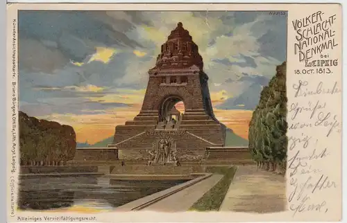 (43234) Künstler AK Leipzig, Völkerschlachtdenkmal, Litho 1901