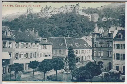 (43211) AK Heidelberg, Kornmarkt, Schloss, vor 1945