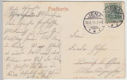 (43181) AK Jena, Forsthaus mit Kriegerdenkmal 1914