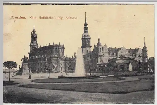 (43147) AK Dresden, Kath. Hofkirche, Schloss 1908