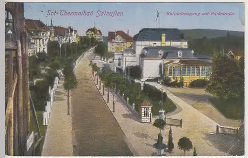 (43126) AK Bad Salzuflen, Kurparkeingang mit Parkstraße 1919