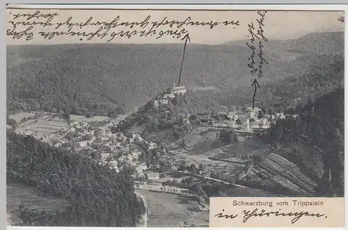 (43033) AK Schwarzburg, Blick vom Trippstein 1906