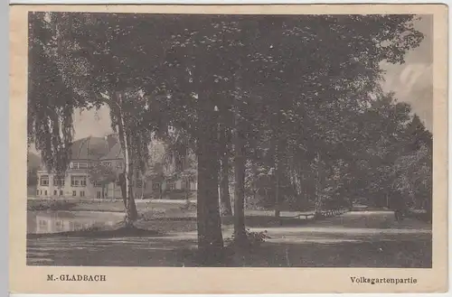 (43025) AK Mönchengladbach, Partie im Volksgarten 1925