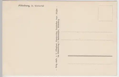 (43016) AK Mittelberg, Kleinwalsertal, Panorama mit Kirche, vor 1945