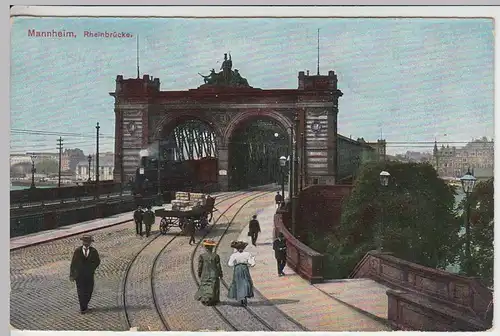 (42989) AK Mannheim, Rheinbrücke, vor 1945
