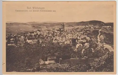 (42943) AK Bad Wildungen, Blick von Schloss Friedrichstein, vor 1945