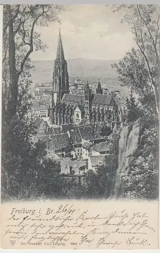 (42840) AK Freiburg im Breisgau, Blick auf Münster und Stadt 1904