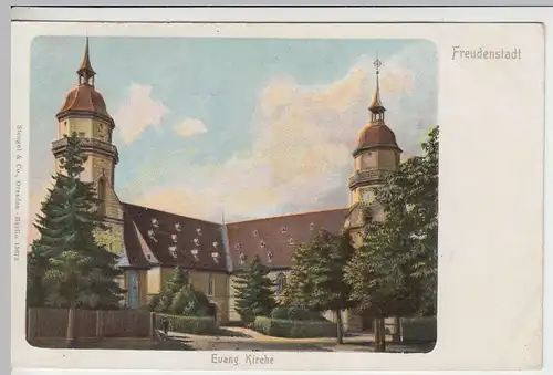 (42803) AK Freudenstadt, Evang. Kirche, bis um 1905