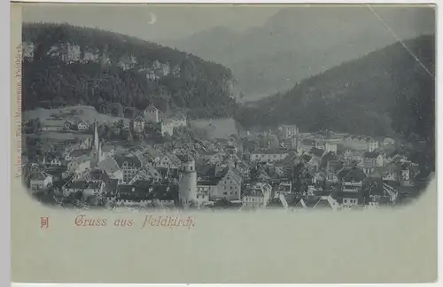 (42770) AK Gruß aus Feldkirch, Mondscheinkarte, Panorama, bis um 1905
