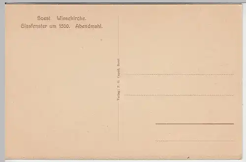 (42661) AK Soest, Wiesenkirche, Fenster, Abendmahl, vor 1945