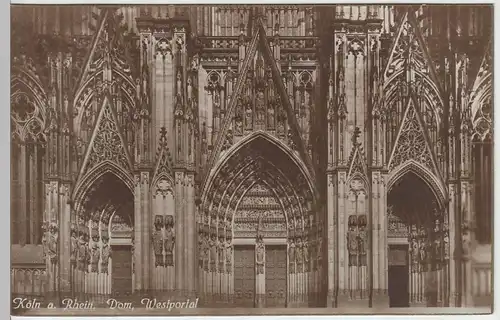 (42623) Foto AK Köln, Dom, Westportal 1927