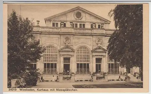 (42577) AK Wiesbaden, Kurhaus mit Nizza-Plätzchen, vor 1945