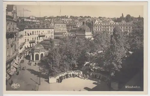 (42570) Foto AK Wiesbaden, Kochbrunnen mit Anlage 1931