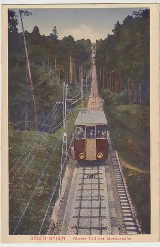 (42554) AK Baden-Baden, Merkurbahn, oberer Teil, vor 1945