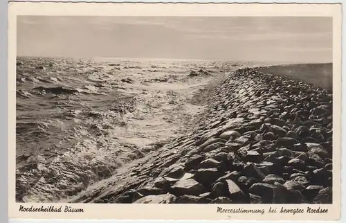 (42488) Foto AK Büsum, am Meer, Steinmole 1958