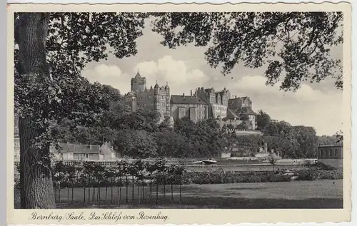 (42453) AK Bernburg, Saale, Schloss, Blick vom Rosenhag 1938