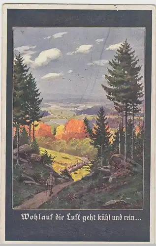 (42354) Künstler AK >Wohlauf die Luft geht kühl und rein< 1923
