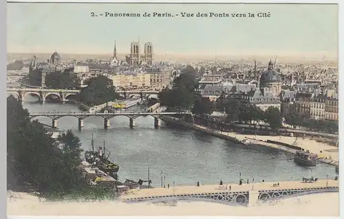 (42224) AK Paris, Panorama, Brücken, ponts, vor 1945