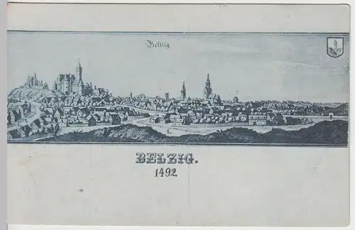 (42165) AK Bad Belzig, Stadtansicht von 1492, Karte vor 1945
