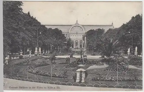 (42100) AK Köln, Flora, Großes Parterre 1907