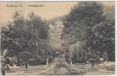 (42091) AK Freiburg im Breisgau, Stadtgarten 1913