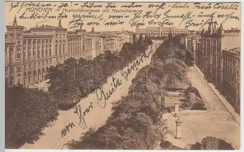 (42046) AK München, Maximilianstraße, Maximilianeum 1926