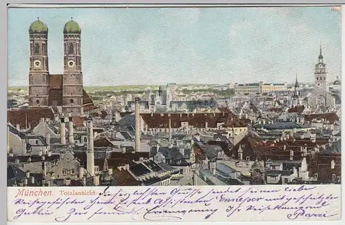 (42041) AK München, Stadtansicht mit Frauenkirche 1905