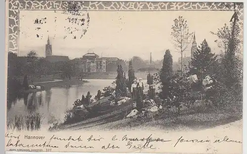 (42022) AK Hannover, Partie im Maschpark 1901