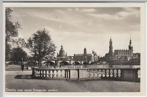 (42014) Foto AK Dresden, Blick vom neuen Königsufer 1937