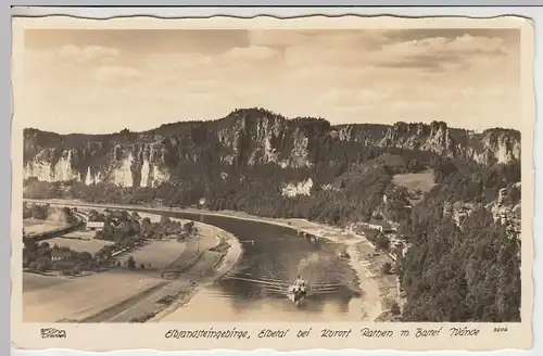 (42005) Foto AK Elbsandsteingebirge bei Rathen, Basteiwände 1939