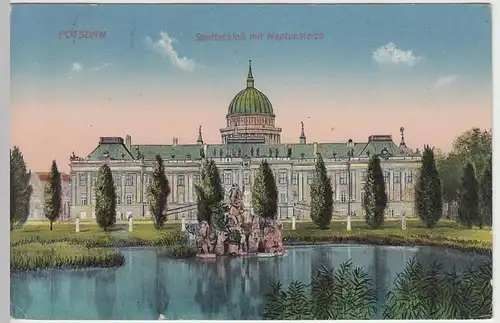 (41998) AK Potsdam, Stadtschloss m. Neptunsteich, 1932