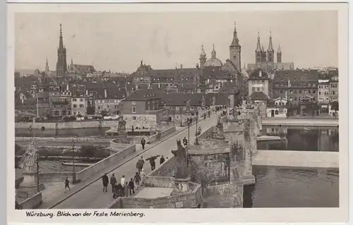 (41968) Foto AK Würzburg, Blick von der Feste Marienberg, 1932