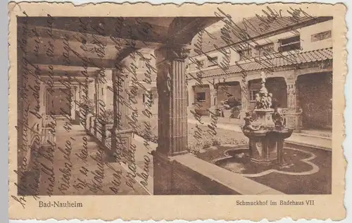 (41912) AK Bad Nauheim, Schmuckhof im Badehaus VII, 1926