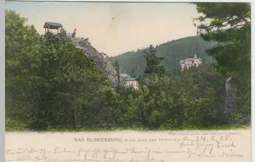 (41873) AK Bad Elgersburg, Blick nach dem Totenstein, 1908