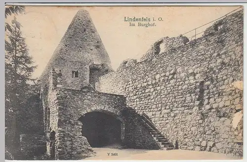 (41862) AK Lindenfels im Odenwald, im Burghof, 1912