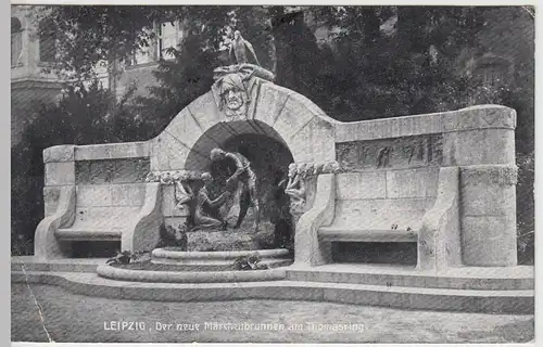 (41812) AK Leipzig, der neue Märchenbrunnen am Thomasring, 1906