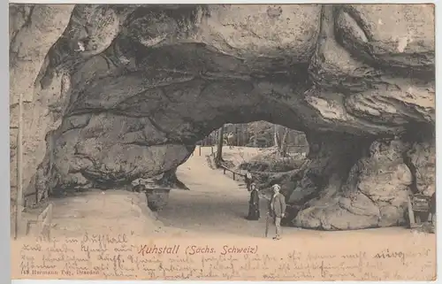 (41764) AK Sächsische Schweiz, Kuhstall, 1905