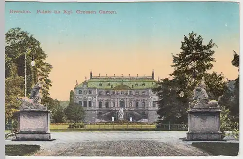 (41761) AK Dresden, Palais i. Kgl. Großen Garten, vor 1945