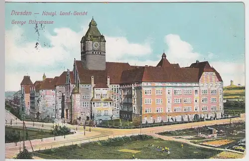 (41737) AK Dresden, Königl. Landgericht, George Bährstraße, 1912