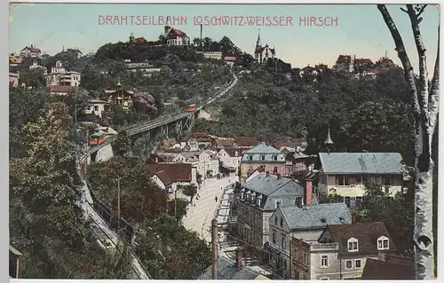 (41724) AK Dresden Weißer Hirsch, Drahtseilbahn Loschwitz, 1910