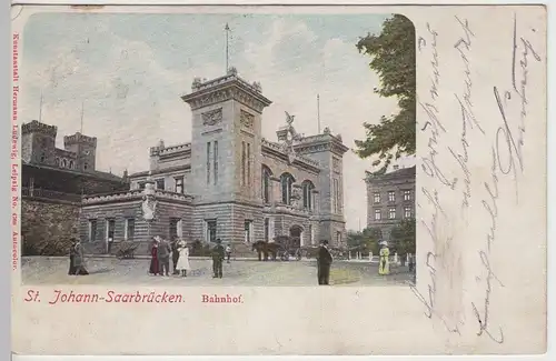 (41675) AK Saarbrücken, Bahnhof St. Johann, 1906