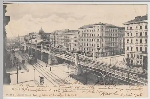 (41642) AK Berlin, Bülowstraße mit Hochbahnstation, 1903