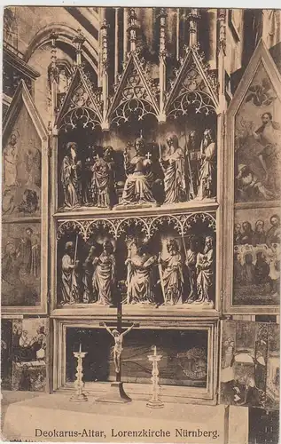 (41599) AK Nürnberg, Lorenzkirche, Deokarus-Altar, 1921