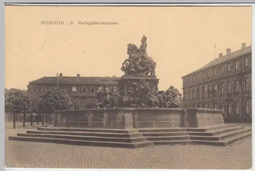 (41590) AK Bayreuth, Markgrafenbrunnen, 1909