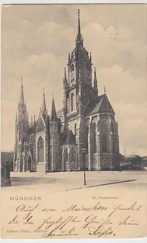 (41581) AK München, St. Paulskirche, 1903