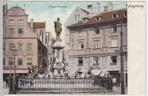 (41573) AK Augsburg, Augustusbrunnen, 1907