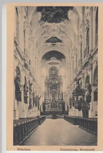 (41567) AK München, Peterskirche, Mittelschiff, vor 1945