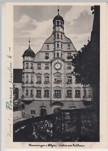 (41554) AK Memmingen, Motiv am Rathaus, Feldpost 1944