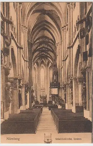 (41494) AK Nürnberg, Sebalduskirche, Inneres, 1911