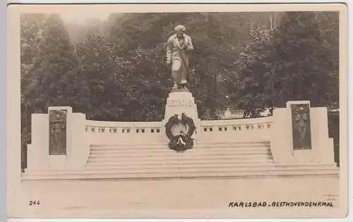(41445) Foto AK Karlsbad, Karlovy Vary, Beethovendenkmal, 1929